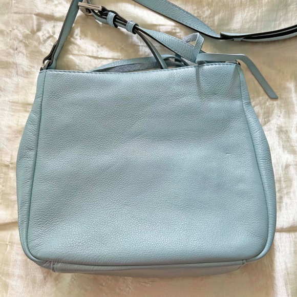 CROSSBODY, AIMEE KESTENBERG SARATOGA LEATHER, SKY BLUE, TOP ZIPPER, SHOULDER - Picture 5 of 14